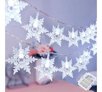 Etopgo Snowflake Fairy Lights,6M 40LEDS Battery Operated String Lights,Christmas Snowflake Fairy Lights for Bedroom,Corridor,Patio, Garden,Yard
