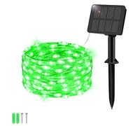 Etopgo Solar String Lights Outdoor Garden, 5M 50LED Green Solar Powered Fairy Lights Waterproof,8 Modes Copper Wire Solar Decoration Lights for Tree,Patio, Garden,Yard,Home,Party