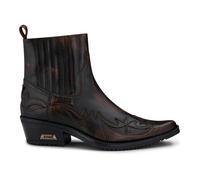 Etor Men's Dark Brown Distressed Leather Ankle Boots - Black - UK 11
