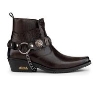 Etor Men's Real Leather Cowboy Ankle Boots With Chain in Brown | Size: 8 Etor Brown 8