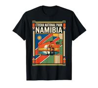 Etosha National Park Namibia Flag Safari Retro Art T-Shirt