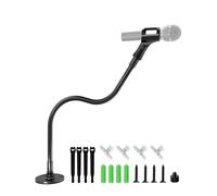 Etour 19-inch Gooseneck Microphone Holder, Desktop & Wall Mounted, Heavy Duty Flexible Microphone Arm Stand with Flange Mount Base, Ideal for Podium, Studio, Lecture, Podcast, Gaming, Streaming