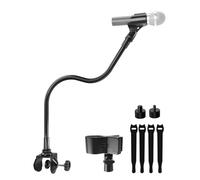 Etour 19-inch Gooseneck Microphone Stand, 360° Adjustable Mic Arm with 2 Mic Holders & Pole Stand Clamp & 5/8"-3/8" and 5/8"-1/4" Screw Adapters, Ideal for Podcasting, Podium and Piano/Drum Recording