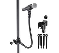 Etour 19-Inch Gooseneck Microphone Stand - Flexible Clamp-on Gooseneck Mic Arm Holder with U-Clamp & 5/8" to 3/8" Adapter for Attaching to Music Stand Tripod Pole & Desktop, Ideal for Stage & Studio