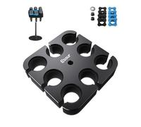 Etour [2026 Upgrade ] Multi Microphone Holder for Mic Stand Square Tray Microphone Storage Organizer for Handheld Dynamic Wired and Wireless Mics Rubber Padding Mounted to 5/8"-27 or 3/8"-16 Threaded