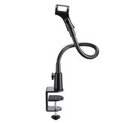 Etour Gooseneck Mic Stand with Clamp, 19-Inch Flexible Desktop Microphone Arm Holder with 3/8" & 1/4" Screw Adapters, 360° Adjustable, Ideal for Podium, Pulpit, Lecture, Conference and Live Streaming