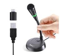 Etour Mic for Mac mini m4, USB C Microphone, Plug &Play Desktop Cardioid Condenser External Small Computer Mic for Laptop, Mute Button, for Windows, MacBook Pro/Air, for Recording, Dictation/Meeting