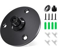 Etour Microphone Flange Mount with Rubber Padding - 5/8-27 Metal Mic Mount, Table & Wall Mount Bracket with 3/8 Adapter and Screws, Ideal for Podium Gooseneck Mic Stand, Studio and DIY Setup