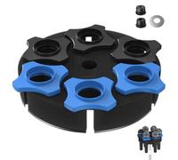 Etour Multi Microphone Holder Up to 6 Mics - Aluminum Mic Holder for Handheld Wired & Wireless Mics, Mounts on 5/8", 3/8", 1/4" Threaded Stand, Ideal for Church & Stage Mic Display and Organizer, Foam