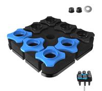 Etour Multi Microphone Holder Up to 8 Mics - Aluminum Mic Holder for Handheld Wired & Wireless Mics, Mounts on 5/8", 3/8", 1/4" Threaded Stand, Ideal for Church & Stage Mic Display and Organizer, Foam