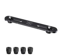 Etour Stereo Mic Bar for XY/ORTF Recording, Adjustable Double Mic Stereo Array Spacing Microphone Mount with Ruled Markings & Adapters, Universal 3/8", 5/8" & 1/4" Thread Compatible for Studio/Podcast