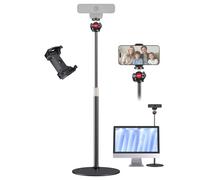 Etour Webcam Stand for Desk with Phone Mount, Adjustable Tripod | Raise height for Logitech Webcam C920 C922 BRIO, 360°Rotatable Ballhead Desktop Tripod for Live Streaming/Video Calling