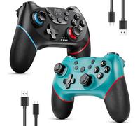 ETPARK 2 Stück Switch Controller für Switch/Switch 2/Switch Lite/Switch OLED,Controller für Switch mit Doppel Vibration,Switch Pro Controller mit Aufwachen,Hall Joystick,6 Achsen Gyro,Turbo