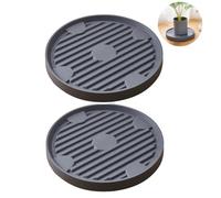 ETRAVEL Plant Caddy 22cm,2 Pack Plant Caddy with Wheels Heavy Duty,Round Potted Plant Stand Mover,Rollers Dolly Trolley Tray Pallet with Wheels Indoor Outdoor (2PCS Outer D:22CM, Grey)