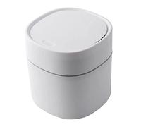 ETRAVEL plastics Small bin office desk bin with lid for countertop, cosmetic table top, bathroom, bedroom, kids (WHITE)
