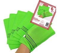 etreetowel Extra Large Size 25 x 14cm (6 PCs) Korean Asian Exfoliating Bath Washcloths Mitt Scrub for Body washcloth Glove Viscose Rayon Towel for Soft Skin Korea Made