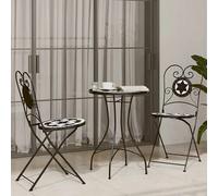 etrix garden ceramic top bistro set in black and white