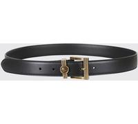 ETRO Black Smooth Leather Belt with an Engraved Logo Metal Buckle - Size: 85 - female