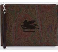 ETRO Coated Cotton Paisley Print and Leather Pouch - Size: OS - male