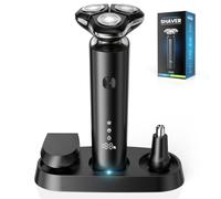ETROBOT Electric Razor for Men, 2025 Magnetic Electric Shavers, IPX7 Waterproof Wet/Dry Mens Shaver, Smart LED Display & All-in-One Charging Base with Trimmers