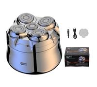 ETROBOT Head Shavers for Men, 2-Speed Mens Shaver, IPX6 Waterproof, Magnetic Ergonomic Design, LED Display, Rechargeable Electric Razor (Silver)