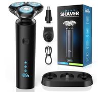ETROBOT Men's Electric Shaver, 3-in-1 Electric Shaver, IPX7 Waterproof, Wet and Dry Shaver, with Magnetic Head Shaver & USB-C Charging