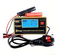 Etrogo 12V 24V Intelligent Battery Charger 10A with Repair Funtion | 2.8m connection,with Large Display,UK Mains Powered,for GEL,VRLA,EFB,AGM,Flooded battery,Dry-charged battery,No lifepo4