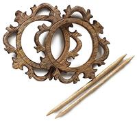 eTroves 7 Inch Wood Curtain Tiebacks Drapery Holdback Set of 2 - Antique Wooden Curtain Hooks, Handmade Rustic Decorative Curtain Holdbacks, Modern Drapery Tiebacks, Brown