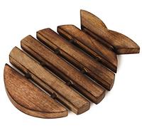 eTroves Wooden Trivet for Hot Dishes Pots and Pans Nonslip Wood Fish Shape Heat Resistant Tea Pot Holder | Farmhouse Kitchen Counter Top Decor, 10 Inch, Brown