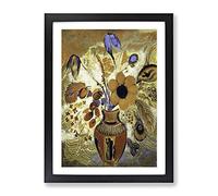 Etruscan Vase With Flowers By Odilon Redon Classic Painting Framed Wall Art Print, Ready to Hang Picture for Living Room Bedroom Home Office Décor, Black A4 (34 x 25 cm)