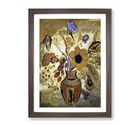 Etruscan Vase With Flowers By Odilon Redon Classic Painting Framed Wall Art Print, Ready to Hang Picture for Living Room Bedroom Home Office Décor, Walnut A4 (34 x 25 cm)