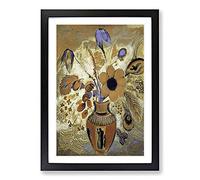 Etruscan Vase with Flowers by Odilon Redon Framed Print | A2 Black Framed Wall Art | Ready to Hang | Modern Floral Picture | Living Room Bedroom Lounge Office
