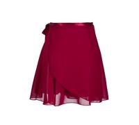 ETRYOX Ballet Wrap Dance Skirt for Women and Girls - Chiffon Mini Short Skirt (W-red, L(Height 120-160cm))