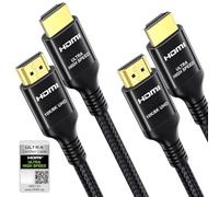 Etseinri HDMI 2.1 Cable 0.5M 2 Pack, Certified 10K 8K 4K Ultra High Speed HDMI® Cable 4K 240Hz 165Hz 120Hz 8K 60Hz 10K HDMI Lead HDCP 2.3 Dolby Atmos Vision eARC HDR for Gaming Monitors TV Soundbar