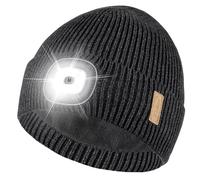 Etsfmoa Unisex Beanie with The Light,Fleece Lined Warm Knit Hat,Gifts for Men Women,Rechargeable LED Cap (UK, Alpha, One Size, Deep Linen Gray)