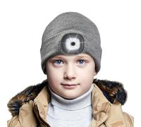 Etsfmoa Unisex Beanie with The Light for Kids,Gifts for Boys and Girls Children USB Rechargeable Headlamp Cap