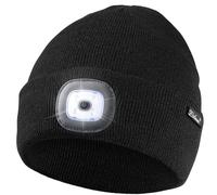 Etsfmoa Unisex Beanie with The Light,Gift for Men and Women USB Rechargeable Winter Knit Lighted Hats Headlamp Cap Black