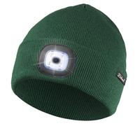 Etsfmoa Unisex Beanie with The Light,Gift for Men and Women USB Rechargeable Winter Knit Lighted Hats Headlamp Cap Green