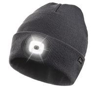 Etsfmoa Unisex Beanie with The Light Gifts for Men Dad Father USB Rechargeable Caps, Dark Grey, One size