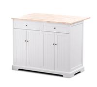 Etsu kitchen island extendable worktop 2 drawers 4 doors dining table