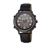 ETT Eco Tech Time EGS-11452-22L Mens Solar Wireless Chronograph Watch with Leather Strap, Strap