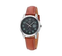 ETT Eco Tech Time Funk Solar ELS-11588-22L Women's Analogue Watch with Leather Strap, silver, Modern