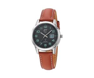 ETT Eco Tech Time Funk Solar ELS-11588-22L Women's Analogue Watch with Leather Strap, silver, Modern