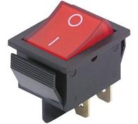 ETT Rocker Switch 4-Pole Red Illuminated Rocker 250V/15A 2 Positions On/Off