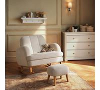 Etta Cuddle Nursing Chair & Foot Stool - Boucle Mushroom