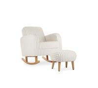 Etta Nursing Chair & Foot stool - Faux Fur Cream