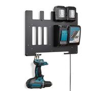 etterr • Metal Wall Mount for Makita 18V LXT Batteries and Chargers • Compatible with DC18RC and DC18RD • Charging Station • Tool Panel and Drill Hanger