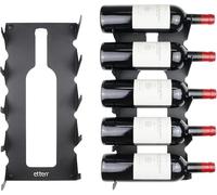 etterr | Pack of 2 Wine Racks | up to 5 Bottles | 100% Steel | Made in Europe | Wall Wine Rack | Wall Mounted Wine Rack | Wine Rack for Cupboard | Bottle Rack | Wine Racks Free Standing | Bar Shelves