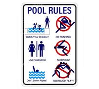 ETTIBETRENDY Pool Rules Tin Sign Vintage Pool Patio Decoration Watch Your Children Swimming Pool Metal Signs for Swimming Pool Water Park Beach Decor 8x12 Inches