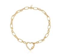 Ettika Choker Necklace For Women. 18k Gold Plated Open Heart Lock Chain Necklace. Jewelry, Gifts for Women